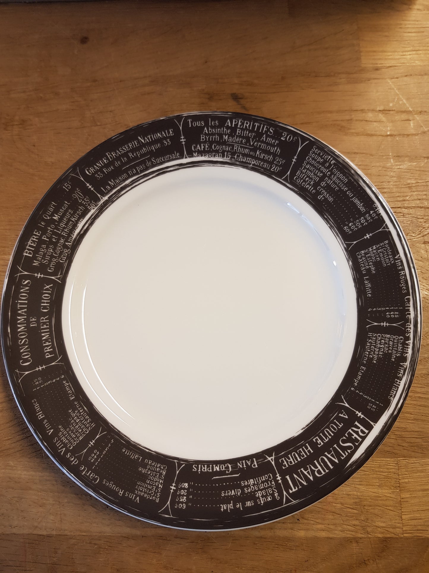 Pillivuyt Tallerken Ø 21,5 cm - Brasserie Sort