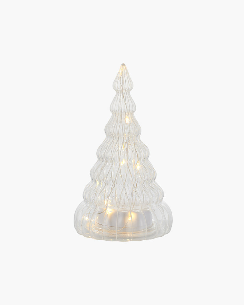 Sirius 'Lucy' Juletræ i mundblæst glas med LED-lys - 16,5 cm