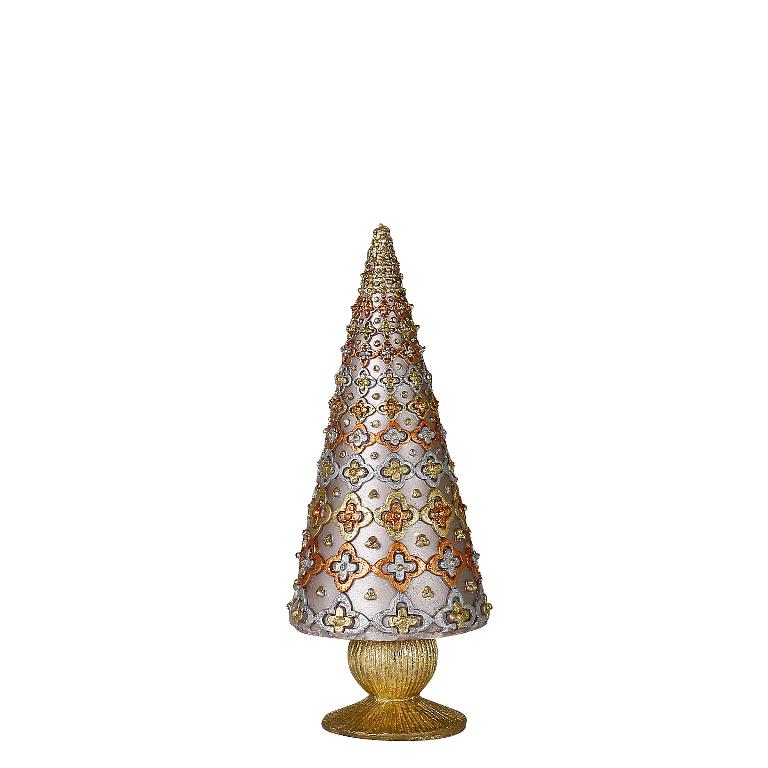 Juletræ med fod ‘Wonderland’ gylden - 23 cm