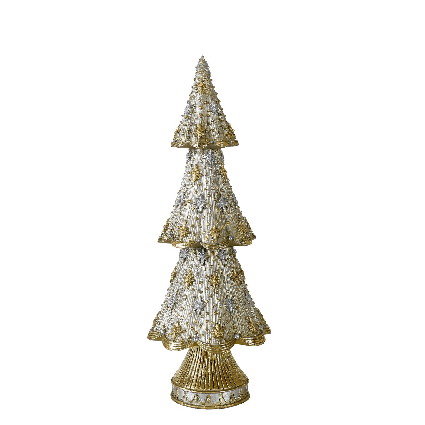 Juletræ med fod ‘Wonderland’ guld - 34 cm