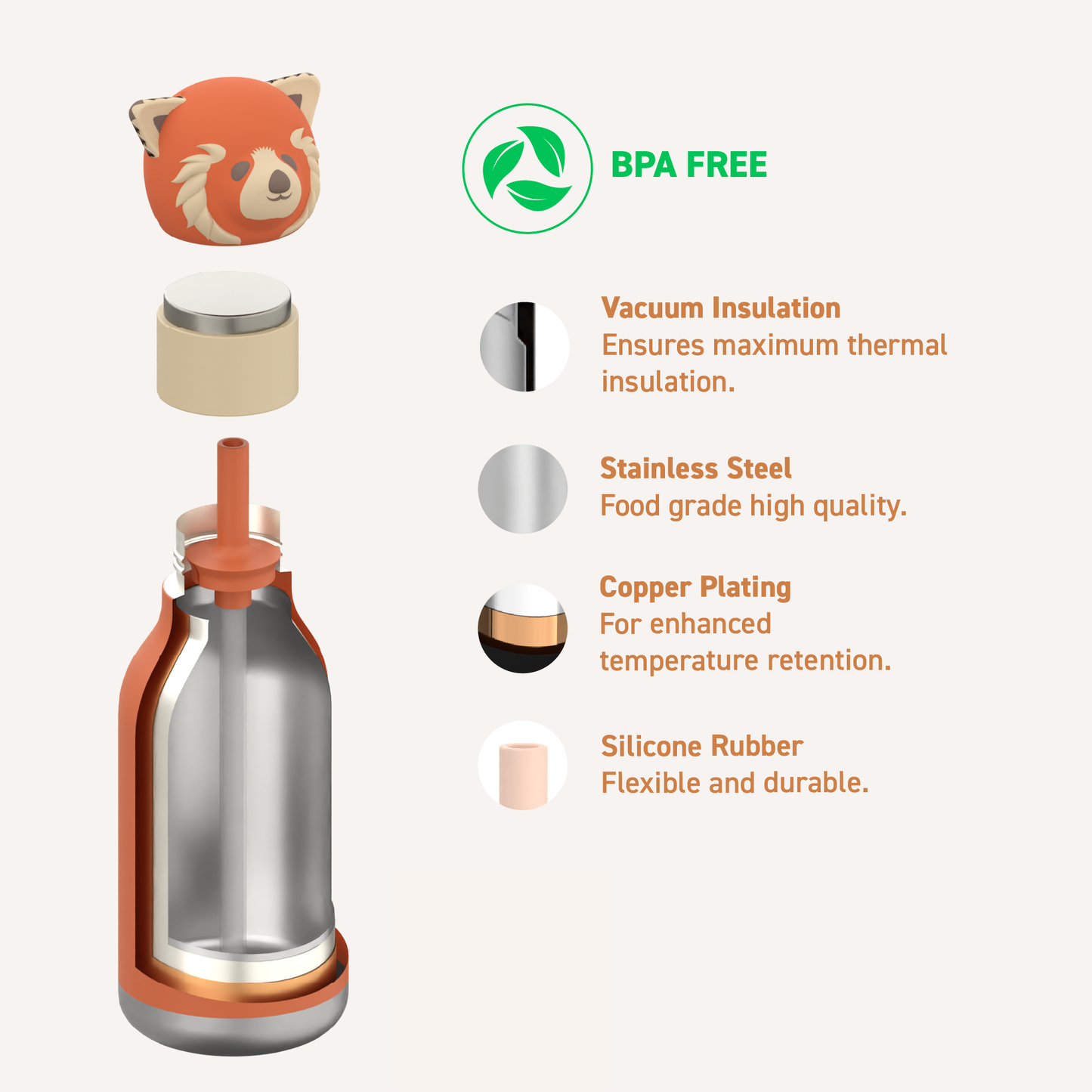 Rød Panda Bestie Bottle