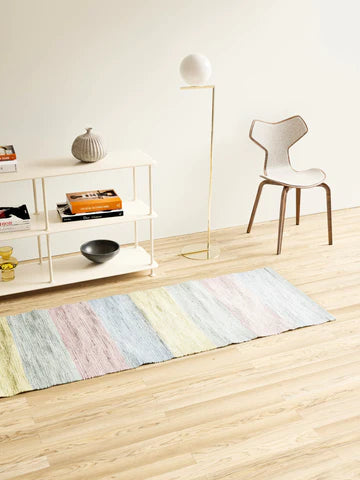 Kludetæppe i bomuld - Pastelfarver 65x135 cm