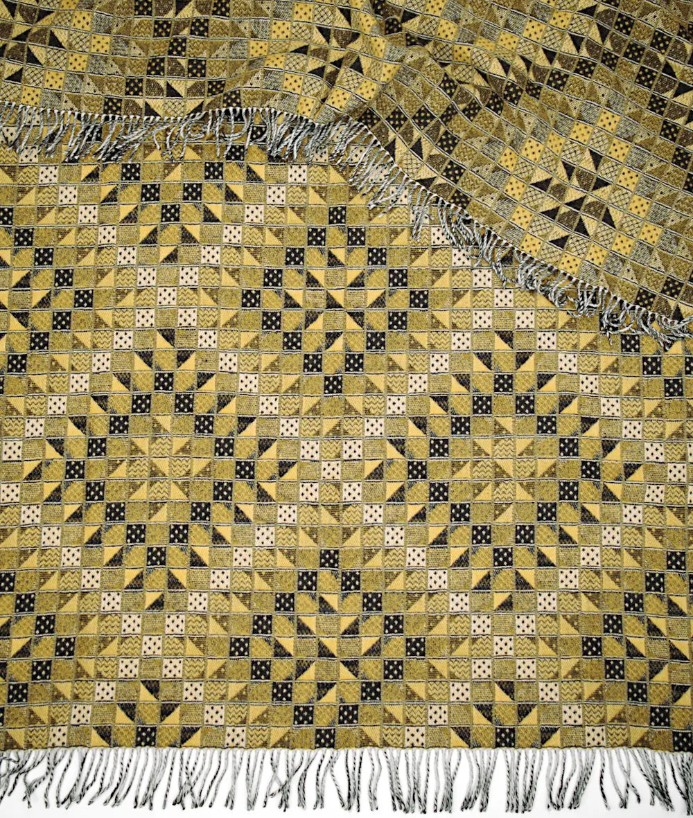 Merino-uldplaid 'Ella' - Amber grøn