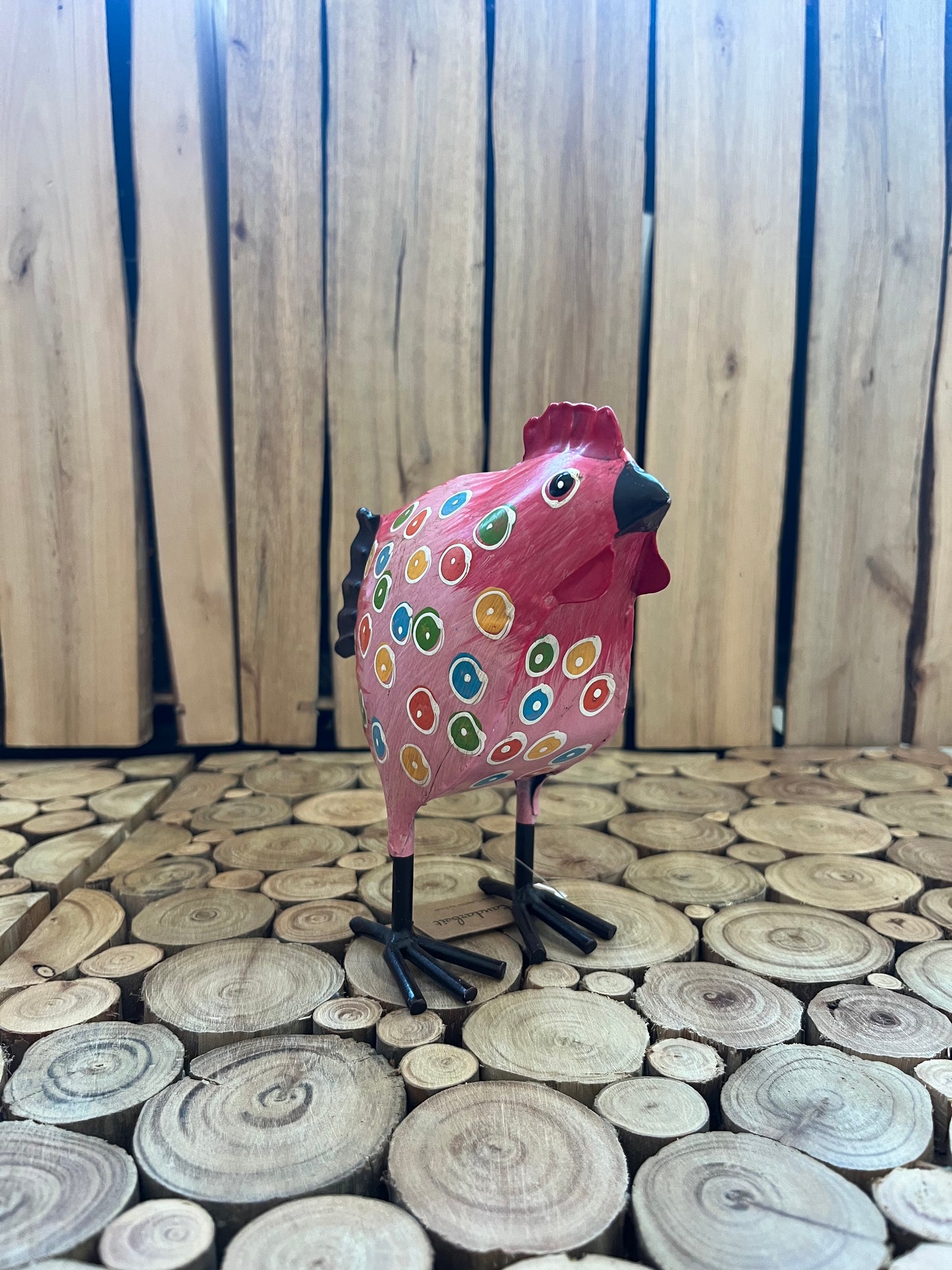 Sæt metal hane og høne - lyserød