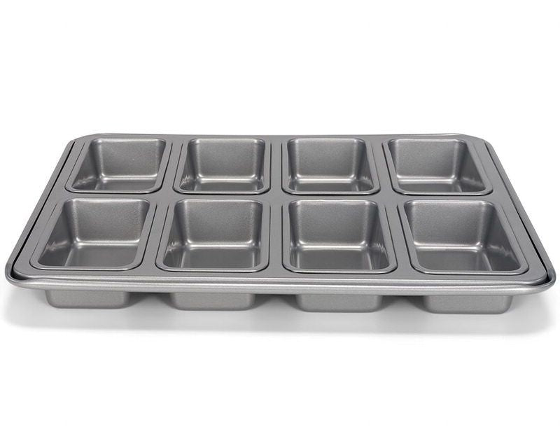 Brødform til 8 stk. mini sølvfarvet - 34 cm