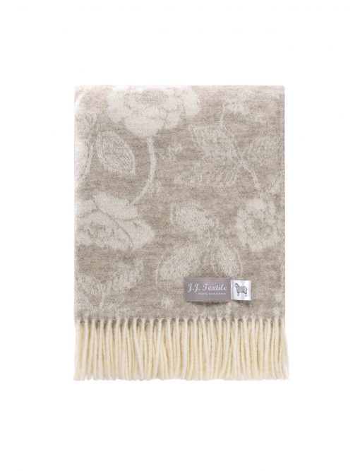 Plaid i ren uld 'Blomster'