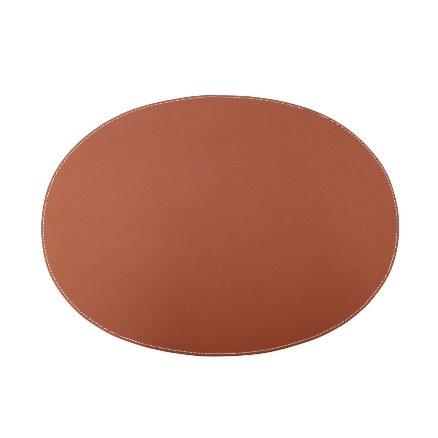 Dækkeserviet i læder - Cognac - oval