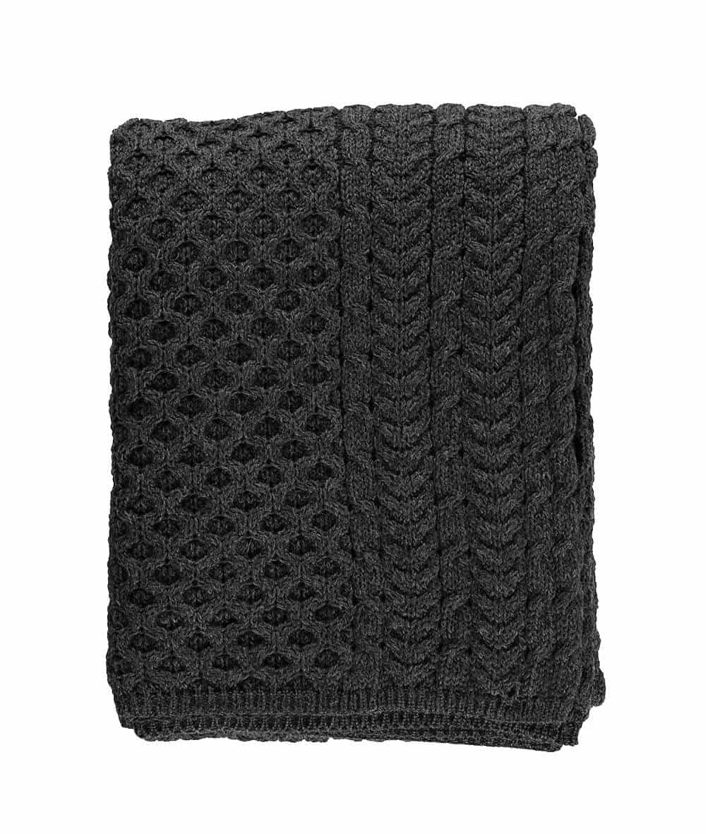 Merino-uldplaid "Maria" - Koksgrå