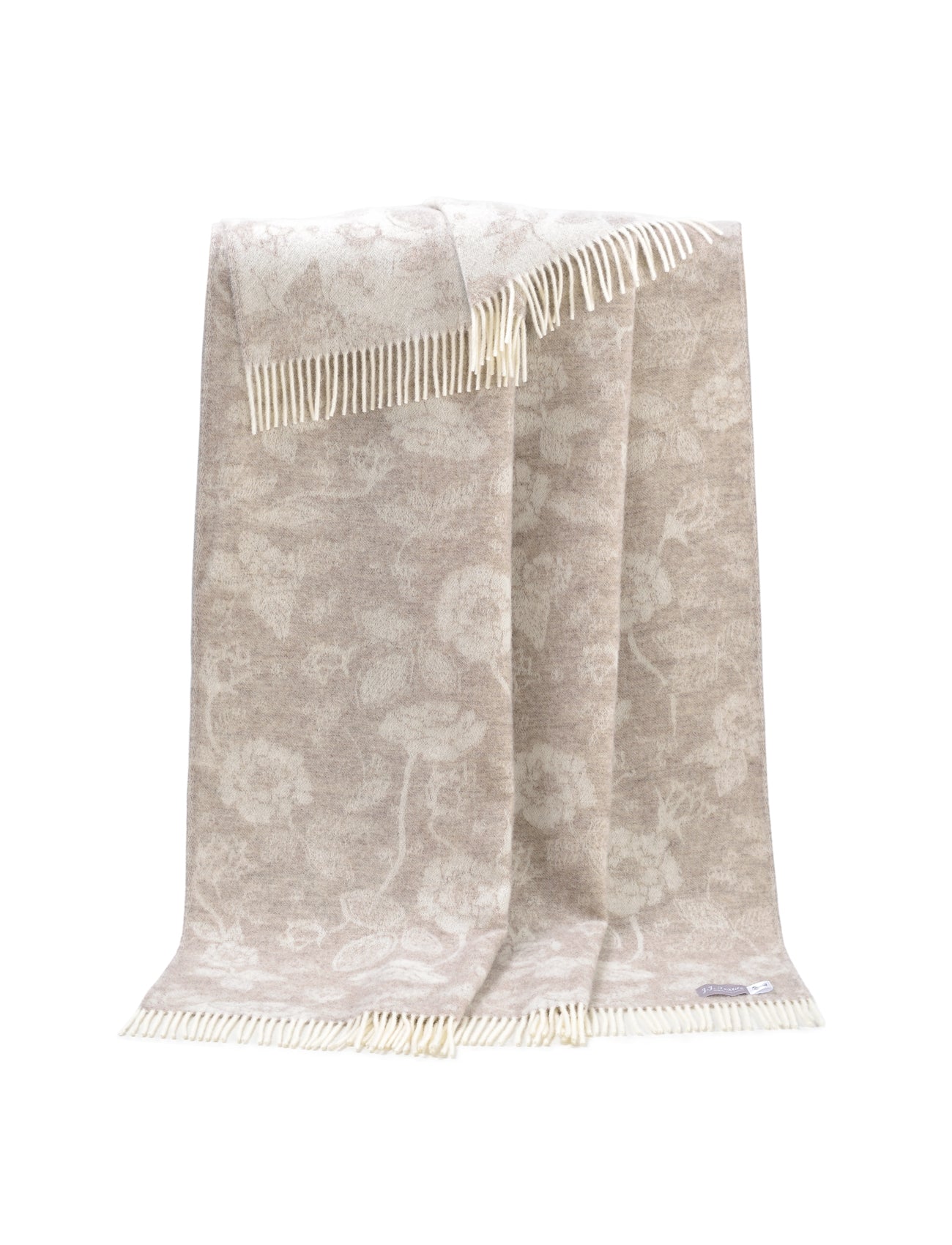 Plaid i ren uld 'Blomster'