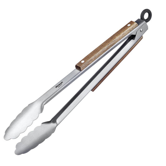 Grilltang - Rustfrit stål med bøgetræ - 31 cm