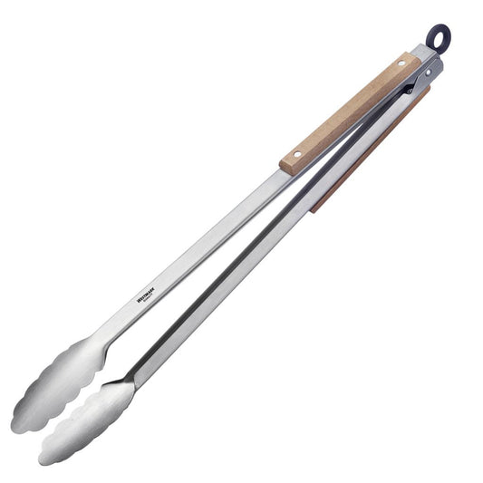 Grilltang - Rustfrit stål med bøgetræ - 44 cm