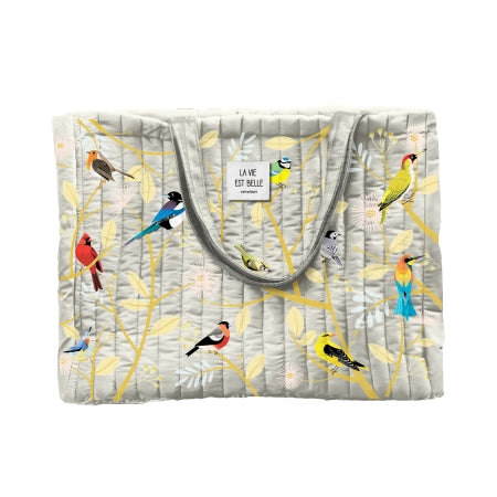 Quiltet Taske 'Birds' - 45 x 35 x 15 cm