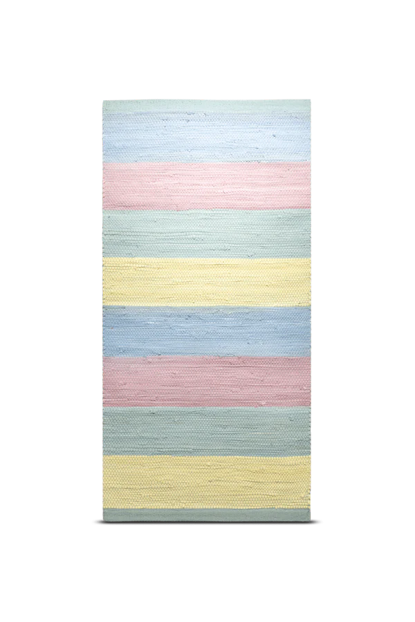 Kludetæppe i bomuld - Pastelfarver 65x135 cm