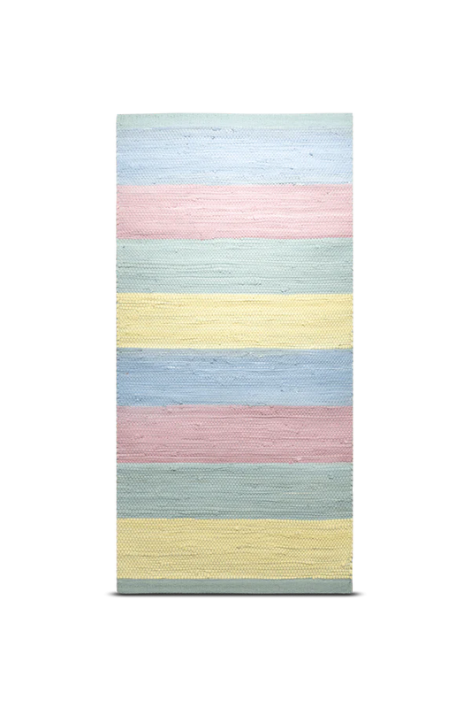 Kludetæppe i bomuld - Pastelfarver 65x135 cm