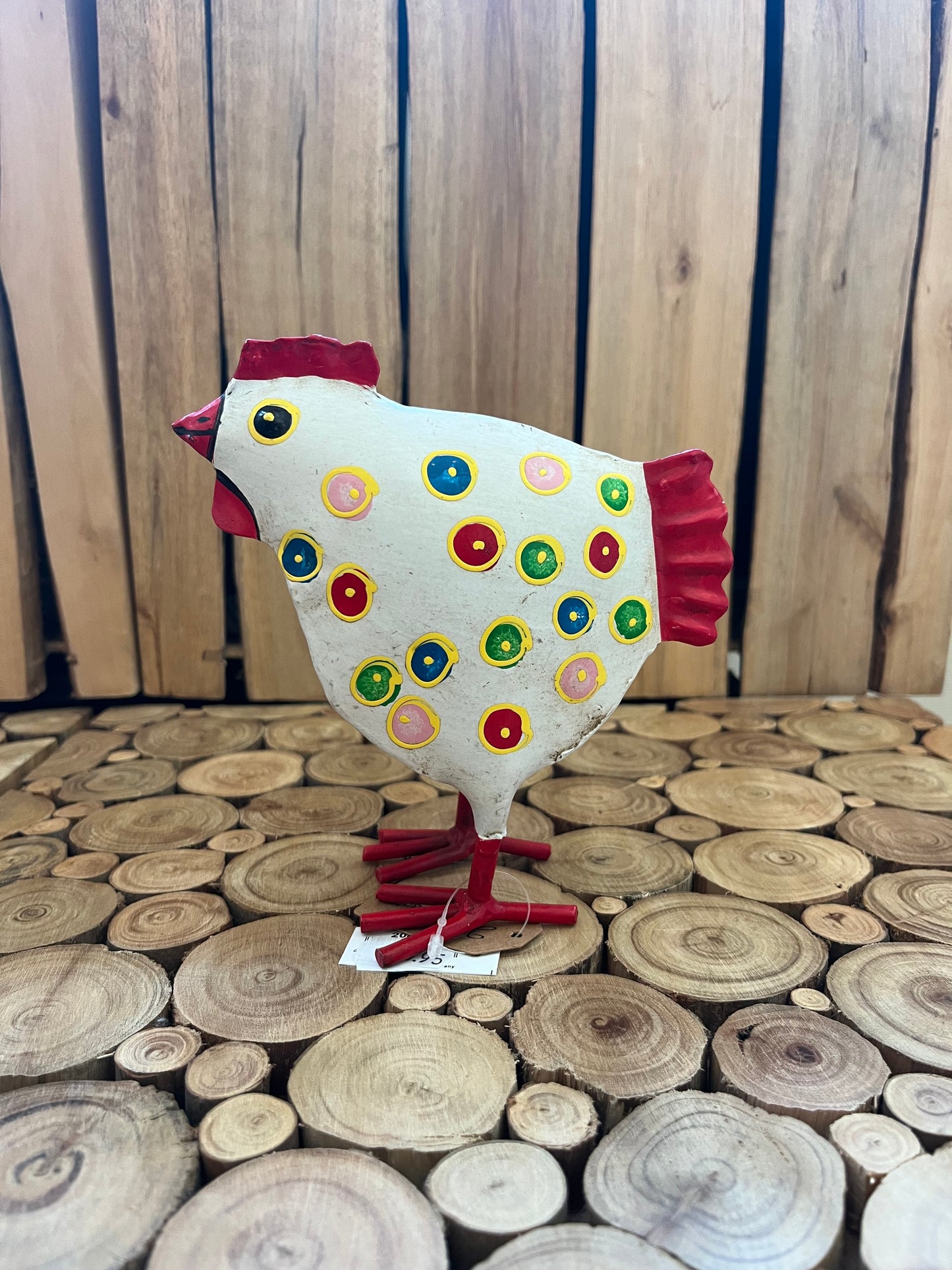 Sæt metal hane og høne - hvid