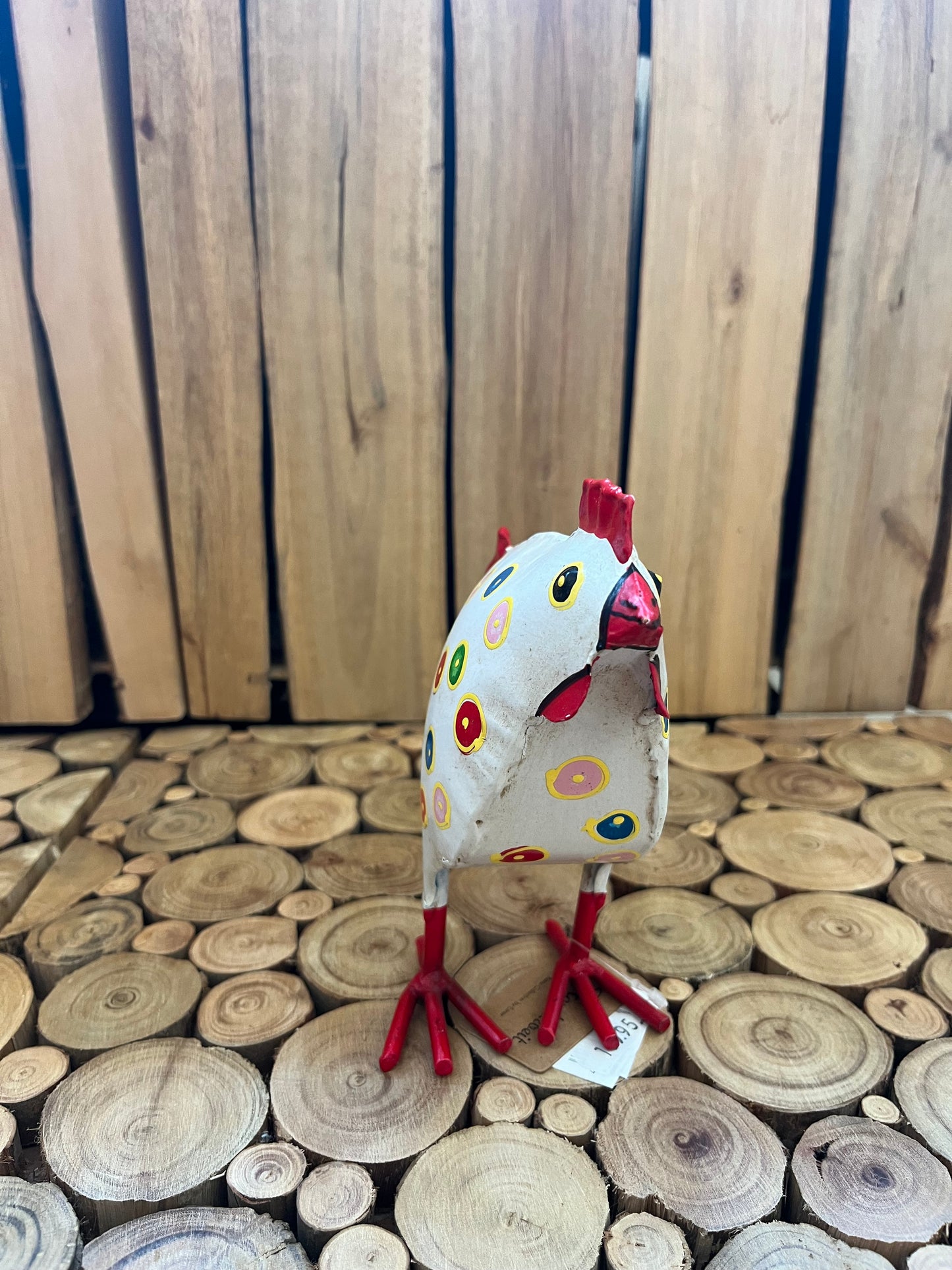 Sæt metal hane og høne - hvid