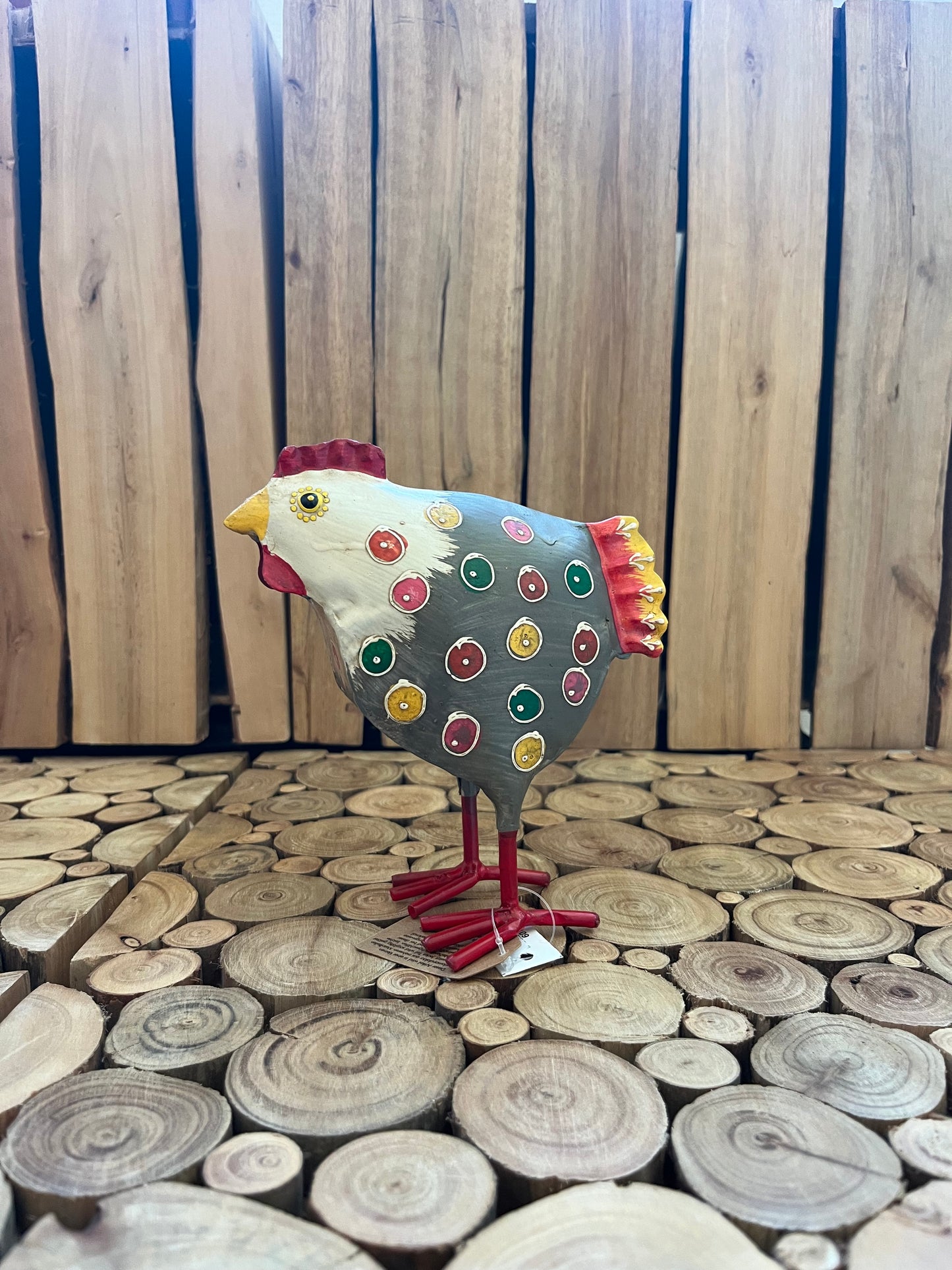 Sæt metal hane og høne - Grå