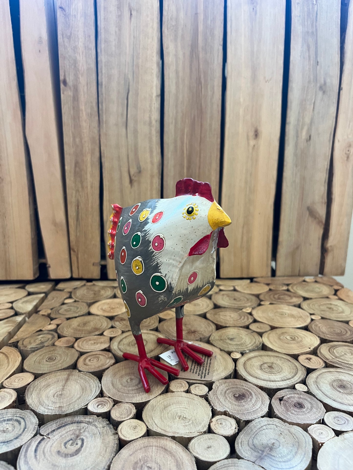 Sæt metal hane og høne - Grå