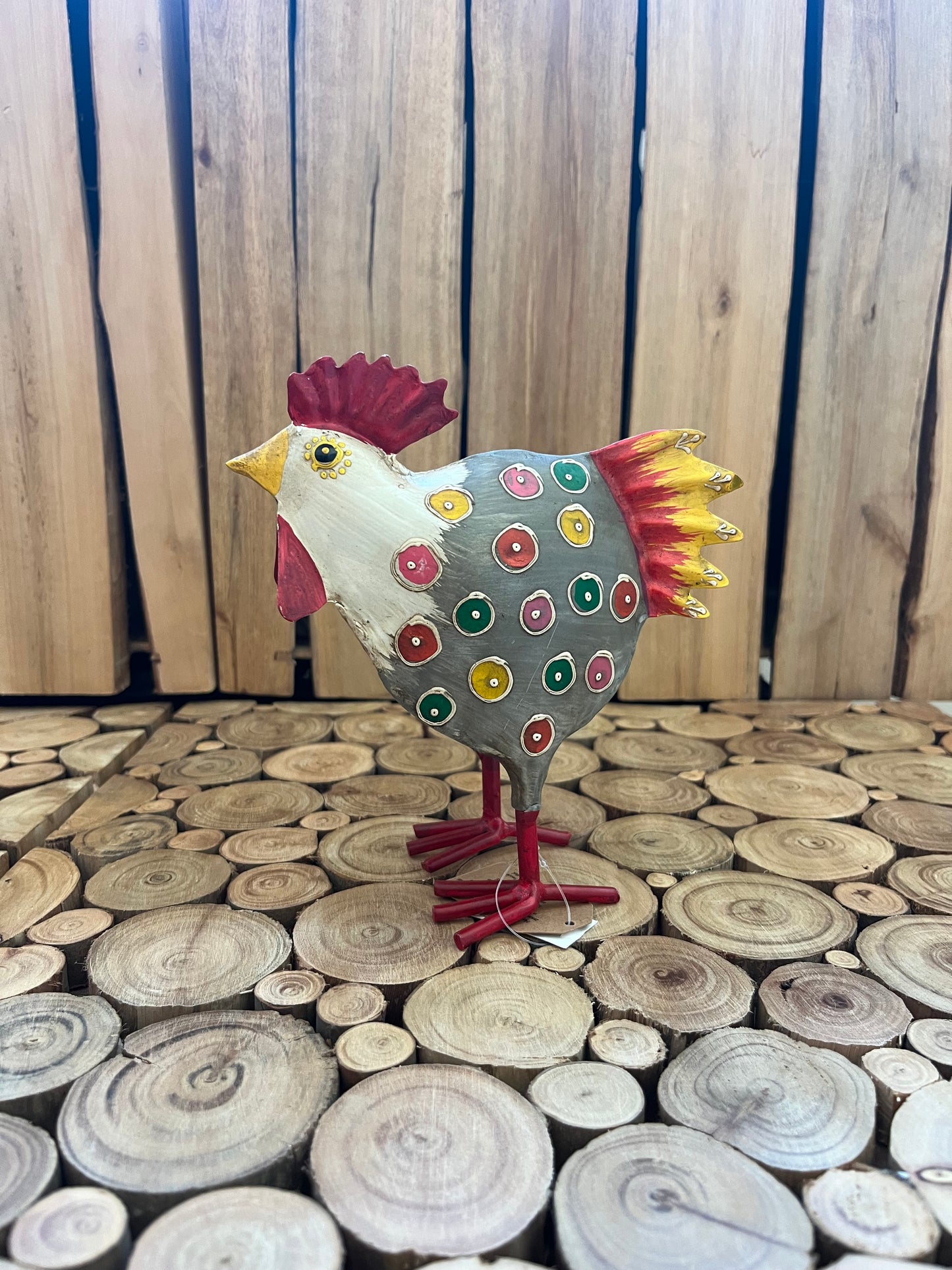 Sæt metal hane og høne - Grå