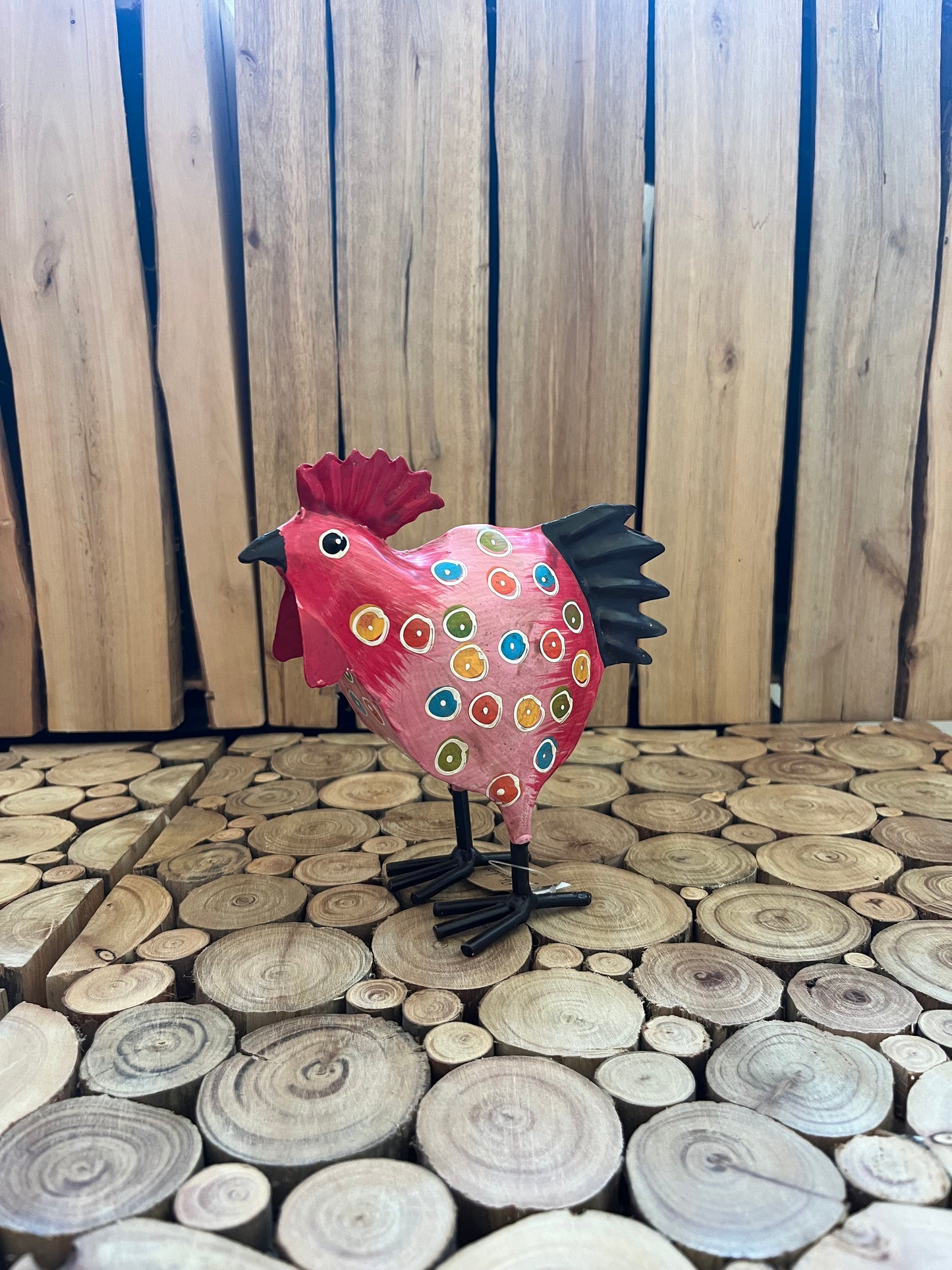 Sæt metal hane og høne - lyserød