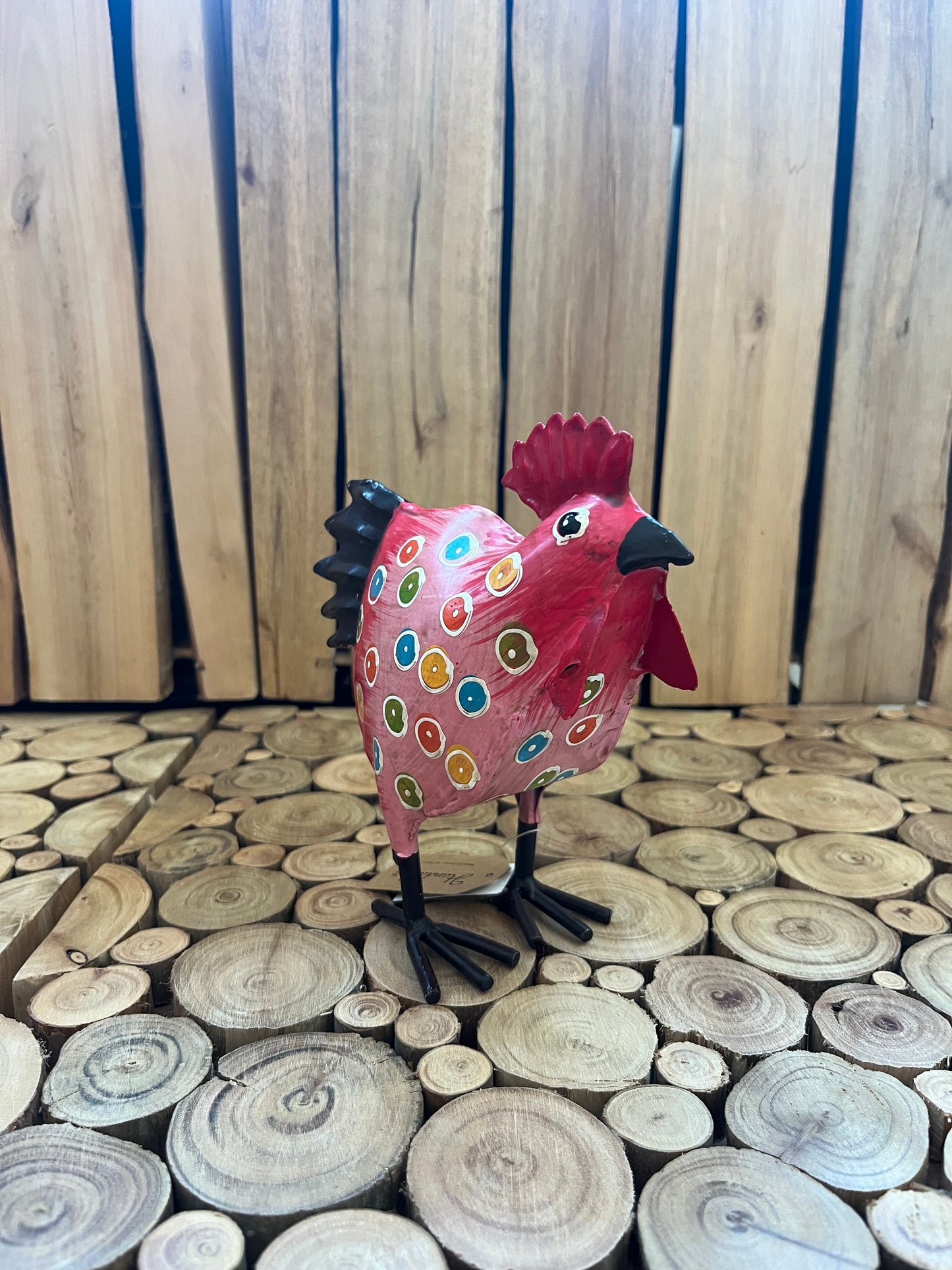 Sæt metal hane og høne - lyserød