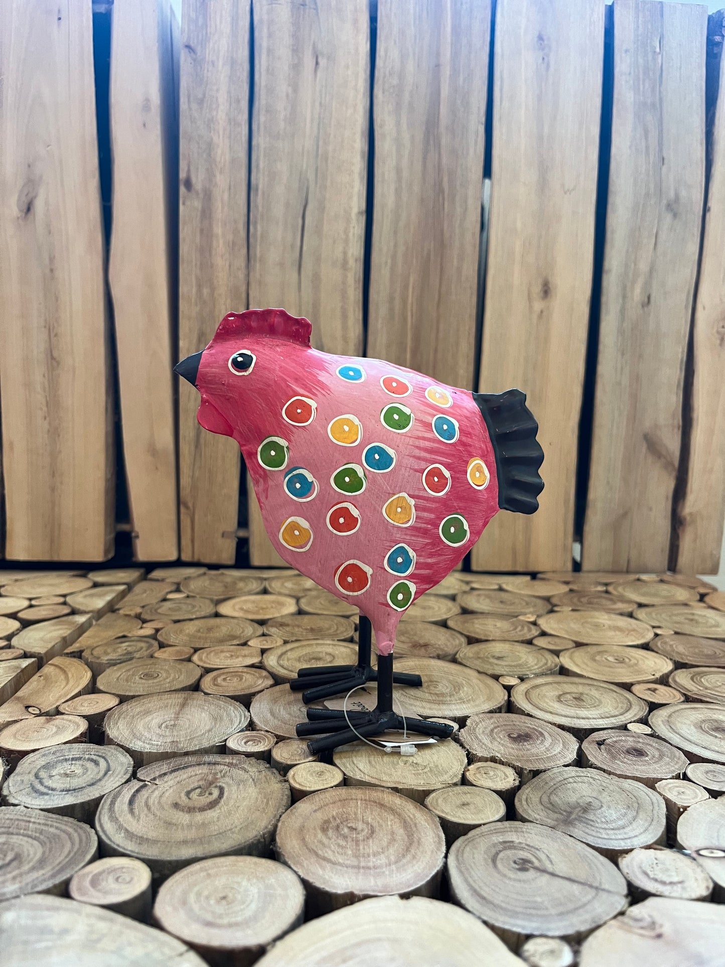 Sæt metal hane og høne - lyserød