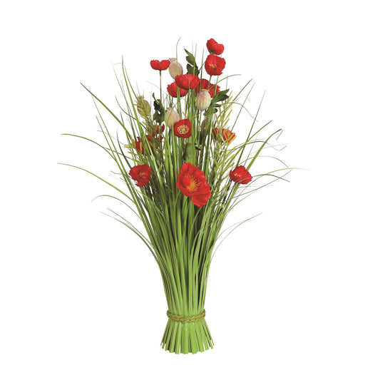'Red Poppy' kunstig blomsterbuket