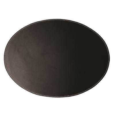 Dækkeserviet i læder - sort - oval
