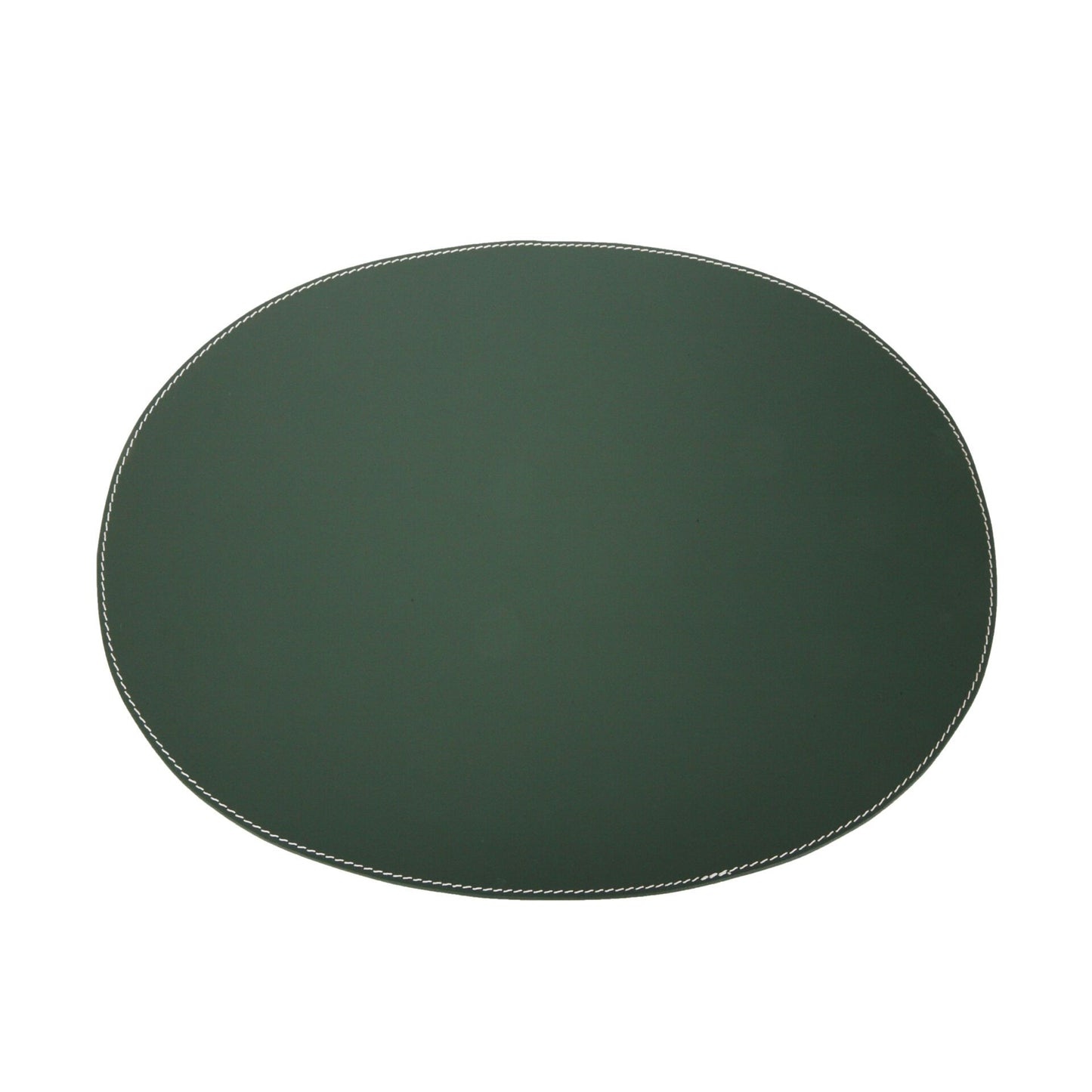 Dækkeserviet i læder - Mørkegrøn - oval
