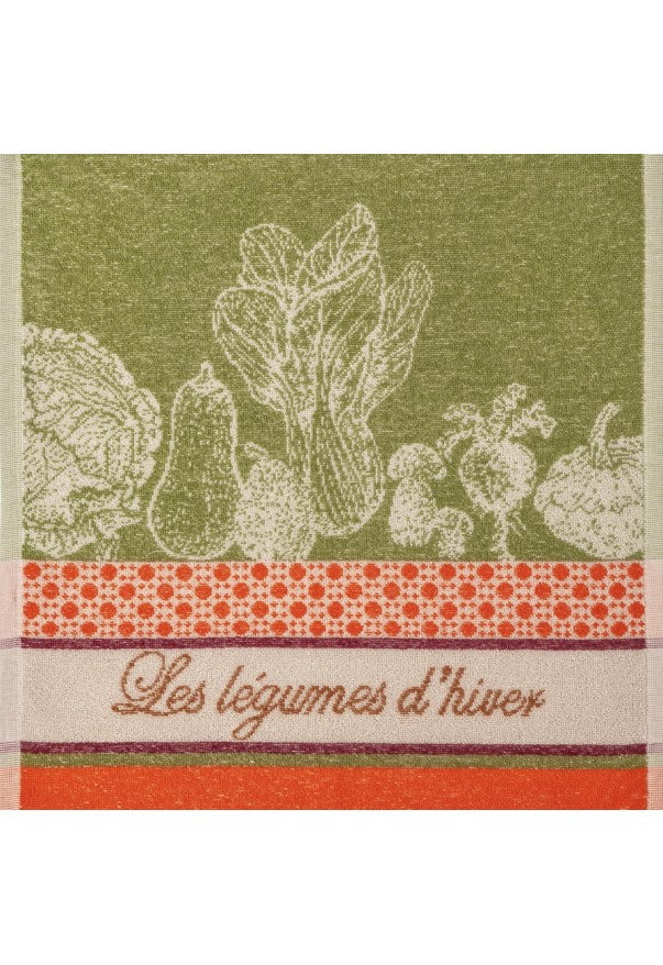 Håndklæde 'Carre eponge légumes d'hiver vert'