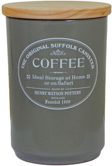 Watson Krukke til kaffe - mørk grå m. trælåg - stor